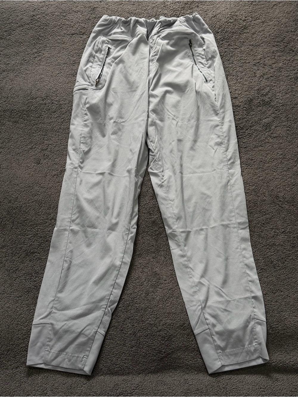 Athleta Womens 10 Gray Travel Hiking Drawstring Pants Stretch Active Athleisure